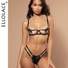 Load image into Gallery viewer, Ellolace Sexy Lingerie Women's Underwear Set See Through Brassiere Lingerie Set Sexy Lace Underwear Bra and Panty Set Wholesale
