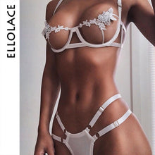 Load image into Gallery viewer, Ellolace Sexy Lingerie Women's Underwear Set See Through Brassiere Lingerie Set Sexy Lace Underwear Bra and Panty Set Wholesale
