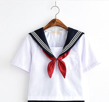 Load image into Gallery viewer, White Schoolgirl Uniform Japanese Class Navy Sailor School Uniforms Students Clothes For Girls Anime COS Sailor Navy Suit
