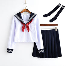 Load image into Gallery viewer, White Schoolgirl Uniform Japanese Class Navy Sailor School Uniforms Students Clothes For Girls Anime COS Sailor Navy Suit

