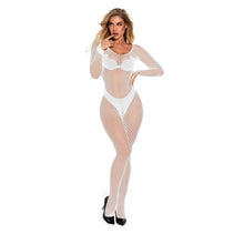 Load image into Gallery viewer, XXXL Black Sexy Bodystockings Women Fishnet Open Crotch catsuit Mesh tights Lingerie Erotic Bodysuit Sleepwear jumpsuit Teddies
