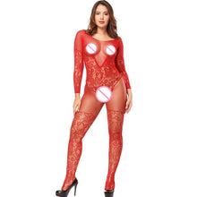 Load image into Gallery viewer, XXXL Black Sexy Bodystockings Women Fishnet Open Crotch catsuit Mesh tights Lingerie Erotic Bodysuit Sleepwear jumpsuit Teddies
