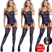 Load image into Gallery viewer, sexy Women costumes fetish lingerie Teddies Bodysuits hot Erotic lingerie body suit elasticity mesh body Bodystocking body suit
