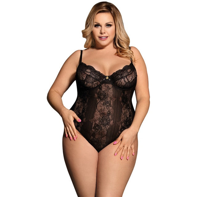 Comeonlover Glamour Underwire Fashion Sheer Teddy Lace White Black Plus Size Rompers Bodysuite Sexy Women Neon Bodysuit RI80536