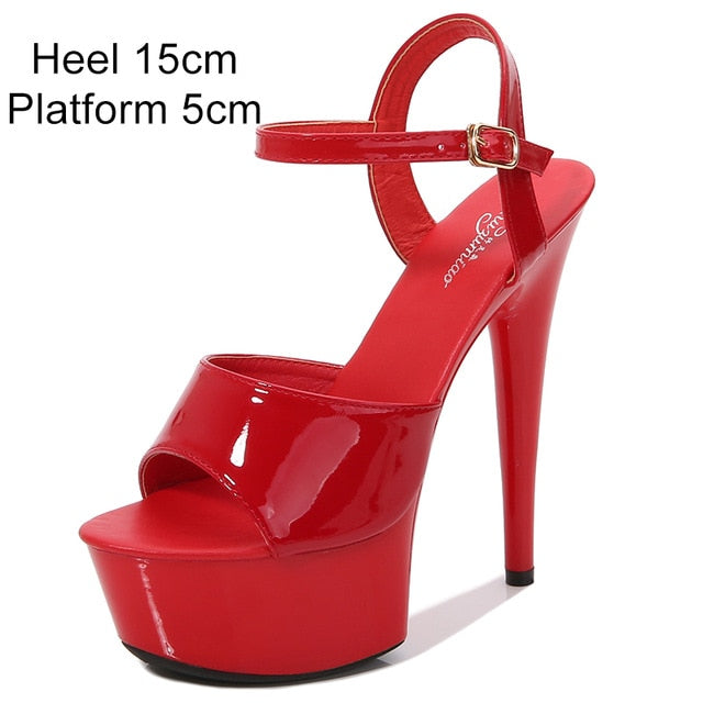 Shuzumiao Women Shoes Sexy Show Sandals 13 15 17cm  Platform Sandals Girls Shoe High Heels Party Club Drop Sale Stripper Shoes