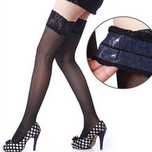 Load image into Gallery viewer, New Sexy Fishnet Stocking Pantyhose Silicone Hollow Elastic Stockings for Women Lace Top High Thigh Tights Pantyhose Transparent
