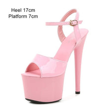 Load image into Gallery viewer, Sandals Shoes Woman Thin Heels Platform 2020 Beach Sexy Sandals Wedding Shoes Steel Tube Dancing Girl Stripper Shoes Open Toe
