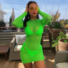 Load image into Gallery viewer, Sexy Women Mesh Sheer Bikini Cover Up Swimwear Bathing Suit Beach Dress Clubwear
