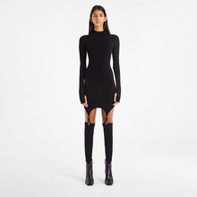 Load image into Gallery viewer, Simenual Solid Bodycon Garter Women Mini Dress with Stocking Long Sleeve Sexy Clubwear Skinny Party Dresses Autumn 2020 Hot Slim
