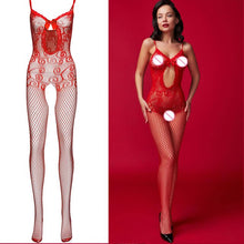 Load image into Gallery viewer, Women Sexy Open Crotch Bodystocking erotic Lingerie V neck Body suit stocking porno underwear Crotchless babydolls costumes 575
