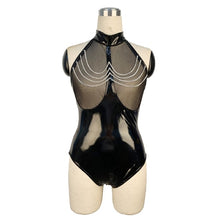 Load image into Gallery viewer, S-5XL Plus Size Bandage Transparent PVC Catsuit Zipper Open Crotch Bodysuit High Cut Body Pole Dance Clubwear Bodystocking Suit
