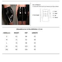 Load image into Gallery viewer, Sexy Wet Look PVC Pencil Mini Skirt Vinyl Latex Zipper Gothic Bodycon Nightclube Clubwear Pole Dance Skirt
