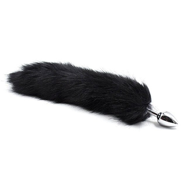 Newest Funny Faux Fox Tail Butt plug Backyard Stopper Stainless Steel Sex Toys For Women