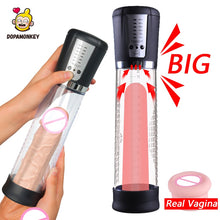 Load image into Gallery viewer, Electric Penis Pumps EnlargersTrainer Viberator Automatic Vacuum Pump Penis Sex Toy for Men Massage Delayed Ejaculation Exercise
