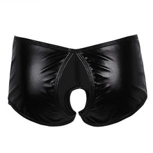 Load image into Gallery viewer, YiZYiF Sexy PVC Hot Shorts Women Leather Open Crotch Boxer Shorts For Women Metallic Wetlook Crotchless Booty Mini Short Pants
