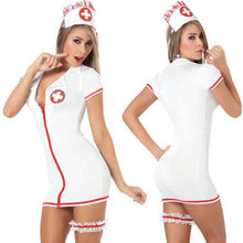 Load image into Gallery viewer, Womens Sexy Hot Nurse Uniform Cosplay Costume Sleepwear Dress Intimate Solid Women Sets Hat Dresses Sexy Suits
